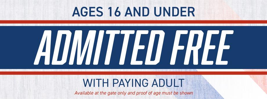 Anyone 16 years and under gets in free with paying adult